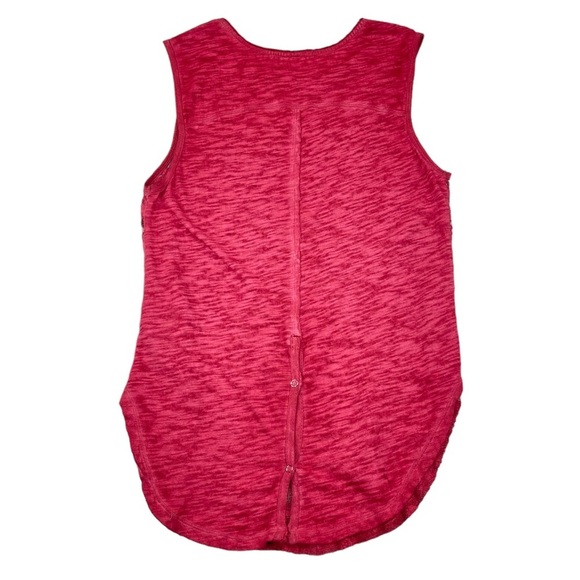 Free People Shirt Womens XS Red Tank Top Not So Sweet Victorian Lace Burnout Tee - Picture 4 of 10